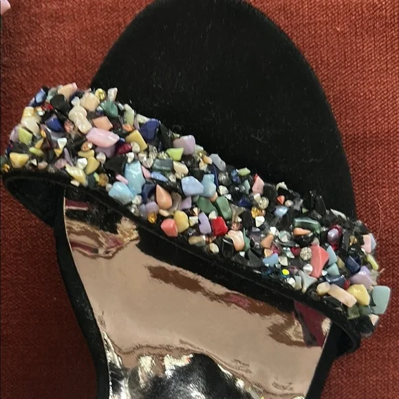 Valentino Black Stiletto Heels with Crystal Embellishments - Picture 7 of 8